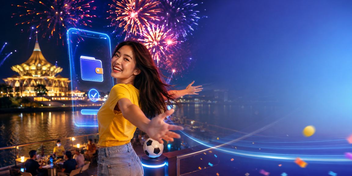 Penjudi di Kuching menikmati permainan kasino dalam talian